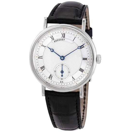 Breguet Classique Silver Dial 18kt White Gold Black Leather Men's Watch 5907BB12984 - 546x546