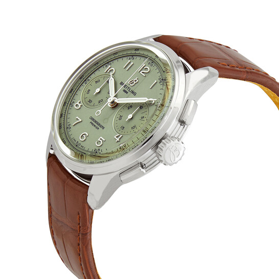 Breitling Premier Chronograph Hand Wind Green Dial Men's Watch AB0930D31L1P1 - 546x546 Image #2