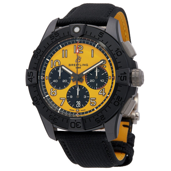 Breitling Avenger Chronograph Automatic Yellow Dial Men's Watch