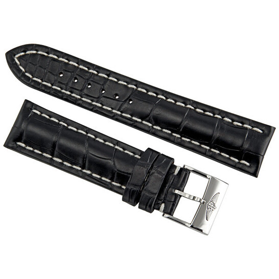 BREITLING 純正クロコベルト 22-20mm Breitling Black Crocodile Leather 22mm Strap 743P - Watch