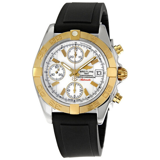 Breitling Chrono Galactic White Dial Black Rubber Strap Men's Watch C13358L2-A685BKPD - 546x546