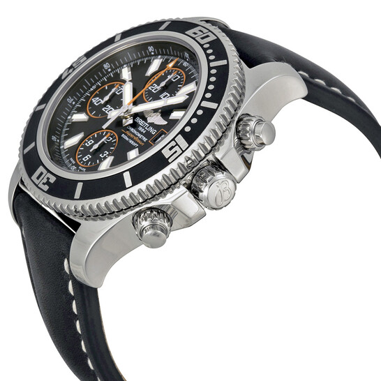 Breitling Superocean Chronograph II Automatic Black Dial Black Leather Men's Watch A13341A8-BA85BKLT - 546x546 Image #2