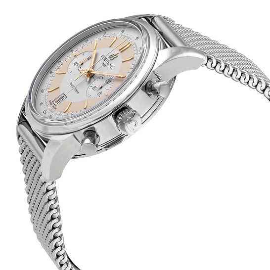 Breitling Transocean Chronograph Edition Silver Dial Auomatic Men's Watch AB015412-G784SS - 546x546 Image #2