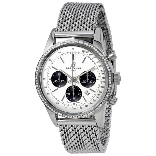 Breitling Transocean Chronograph Silver Dial Men's Watch AB015253-G724SS - 546x546