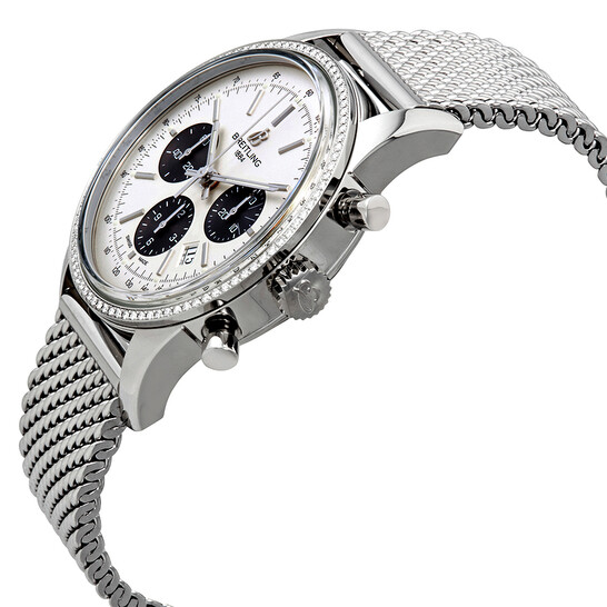 Breitling Transocean Chronograph Silver Dial Men's Watch AB015253-G724SS - 546x546 Image #2