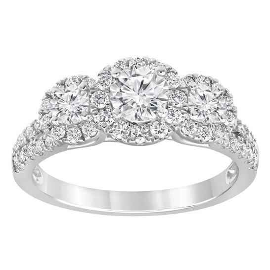 Brilliant Diamond 14K White Gold 1.25 CTTW LAB GROWN Diamond Engagement Ring (G-H, SI1-SI2) - 546x546