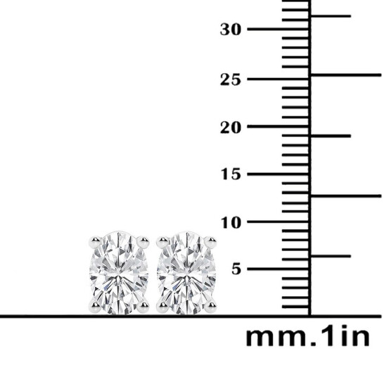 Brilliant Diamond 14K White Gold IGI Certified Carat Oval Cut