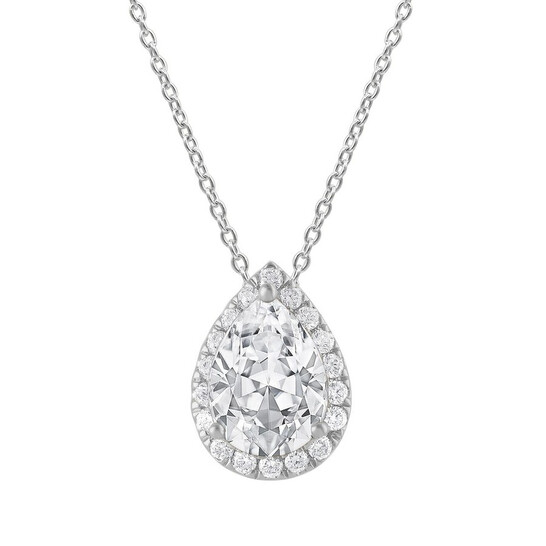 Brilliant Diamond 14KT White Gold 1.20 Carat Lab Grown Diamond Pendant Necklace for Women LGD-TXP01972-GW3-MC