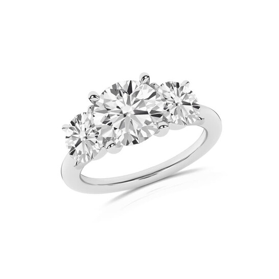 Diamonds For R3000 Brilliant Diamond 3.00 Carat Round Cut Lab Grown Diamond 3 Stone ...