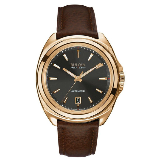 Bulova Accu Swiss Automatic Black Dial Men's Watch 64B126