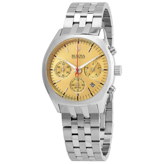 時計 Bulova 96b239 Bulova Accutron II Chronograph Quartz Gold Dial Men's Watch