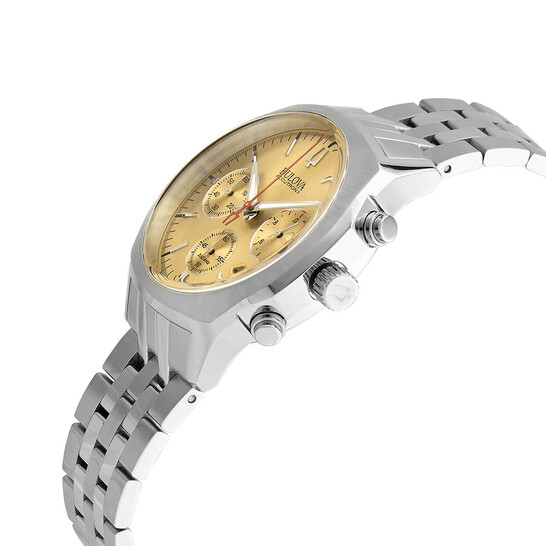 時計 Bulova 96b239 Bulova Accutron II Chronograph Quartz Gold Dial Men's Watch