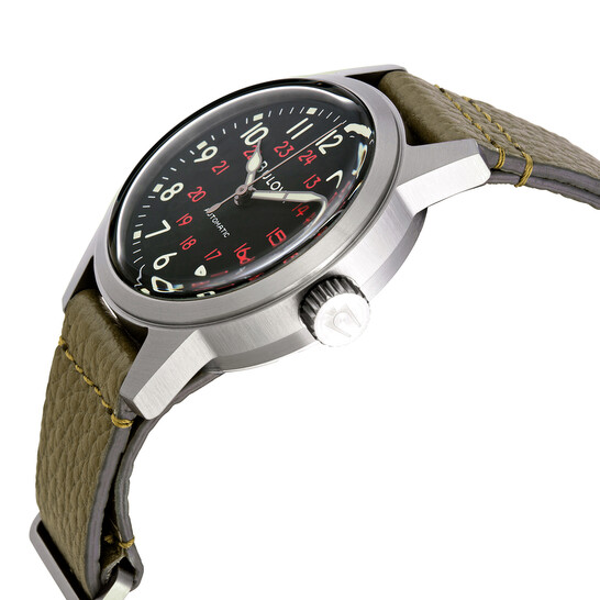 ブローバ Bulova Military 98A255 38mm 自動巻ブラック Bulova Hack Automatic Black Dial Men's Watch 98A255