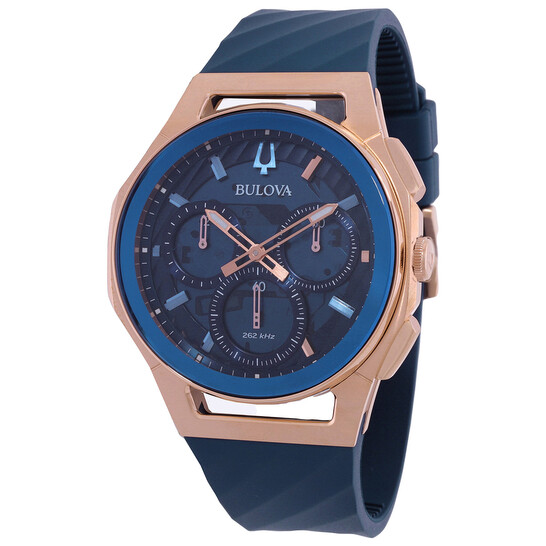 Bulova Marc Anthony CURV Chronograph Quartz Blue Dial Men's Watch