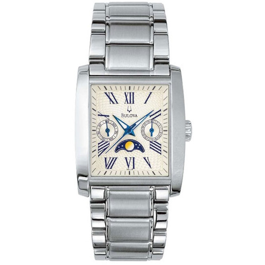Bulova Marine Star Silver Watch with White Dial and Crystal Markers Amazon.com: Bulova Men main image 2
