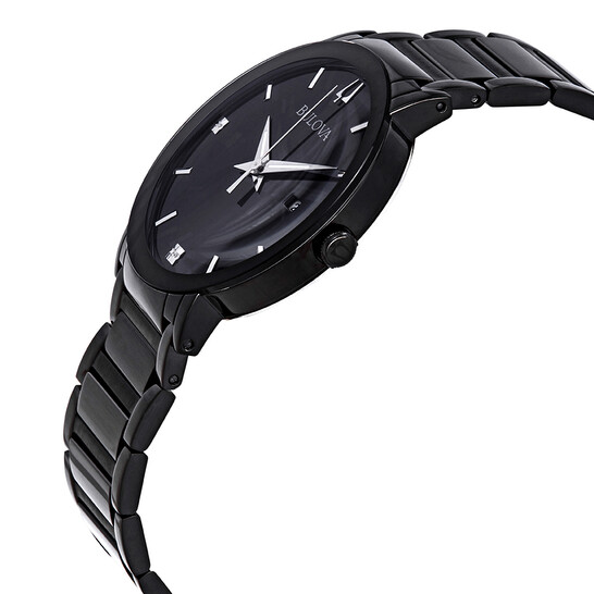 Bulova Modern Diamond Black Dial Men's Watch 98D144