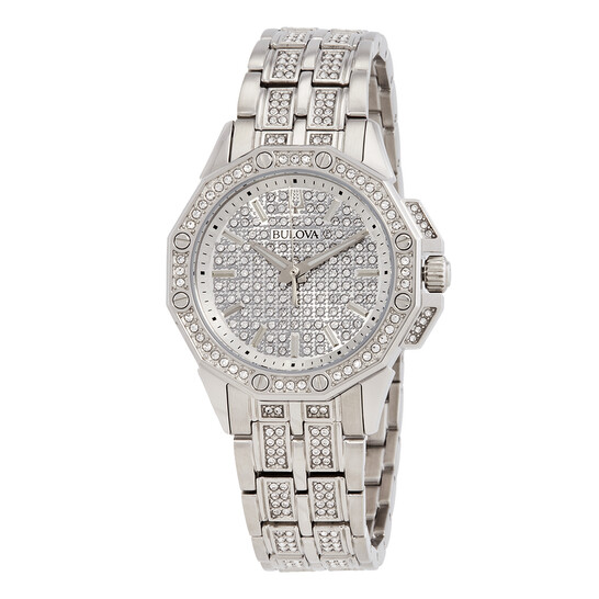 【日本未発売】BULOVA 腕時計 Octava Crystal Watch 34mm 96L305 Silver-Tone Dial Stainless Steel Bracelet Octava 96L305 | Bulova