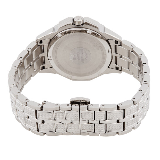 【日本未発売】BULOVA 腕時計 Octava Crystal Watch 34mm 96L305 Bulova Octava Women's Quartz Silver-Tone Crystal Accent