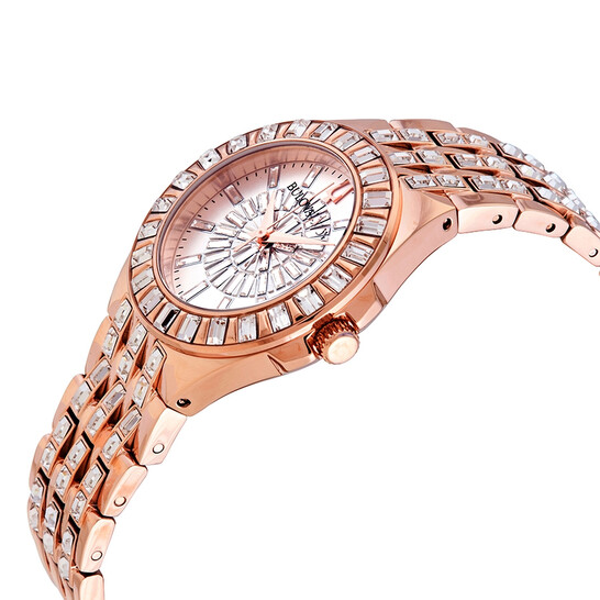 Bulova Phantom Rose Gold-tone Baguette Swarovski Crystal Ladies