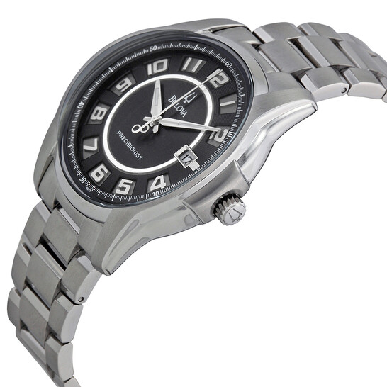 Bulova Precisionist Claremont Black Dial Bracelet Men's Watch 96B129