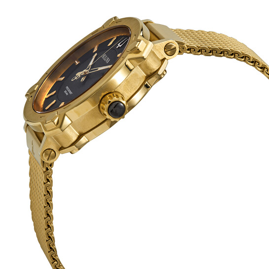 Bulova Grammy Gold-Tone Stainless Steel Black Dial Watch 97B163