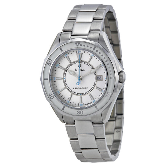 時計 Bulova Precisionist 96m123 Bulova Precisionist Winterpark Silver White Dial Stainless