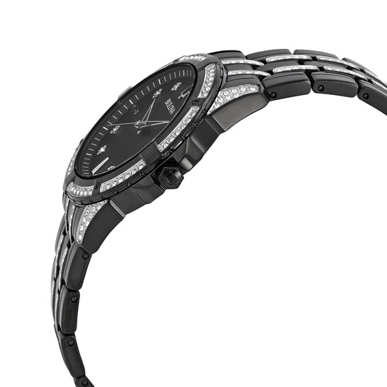 Bulova Quartz Crystal Black Dial Men's Watch 98K109 042429585997