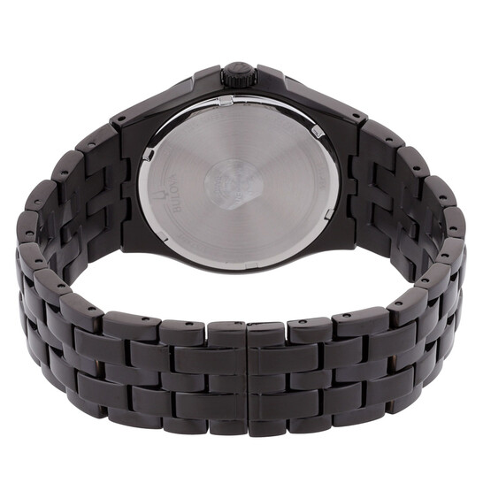 Bulova Quartz Crystal Black Dial Men's Watch Dog Tag 98K101