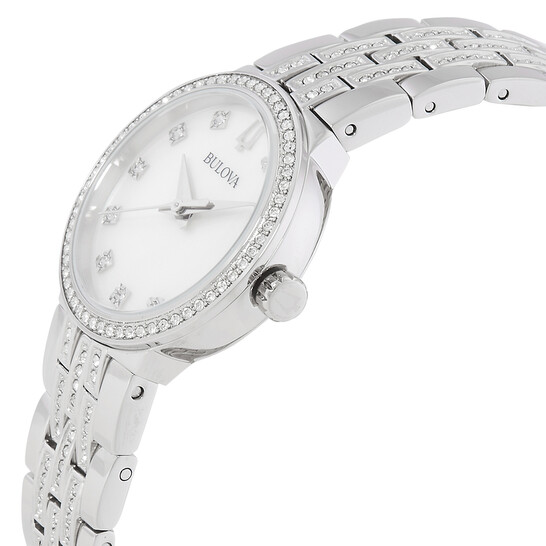 Bulova Quartz Crystal White Mother of Pearl Dial Ladies  display picture 1