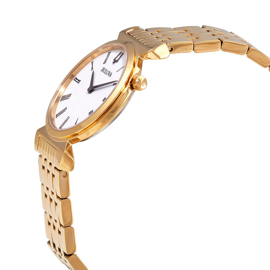 Bulova Quartz White Dial Yellow Gold-tone Ladies Watch  display picture 1