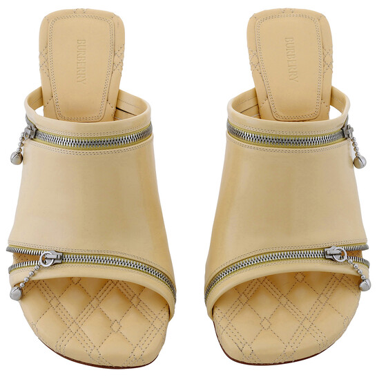 サンダル・ミュール BURBERRY 'Peep' sandals Yellow 8080253 Burberry 85Mm Decorative-Zip Leather Sandals, Brand Size 39