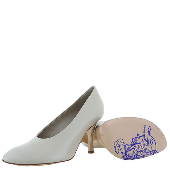 Burberry 85mm Slip-On Leather Pumps, Brand Size 40 (US Size 10