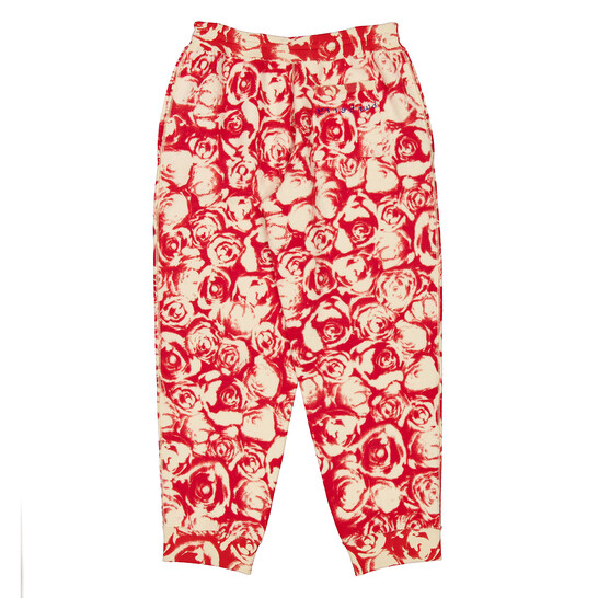 Burberry All Over Rose Print Wool Jogging Pants, Size XX