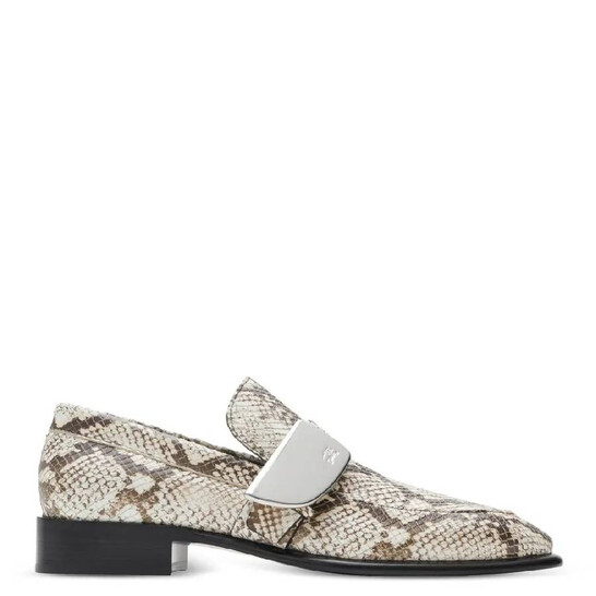 Burberry All-Over Python Print Leather Loafers, Brand Size