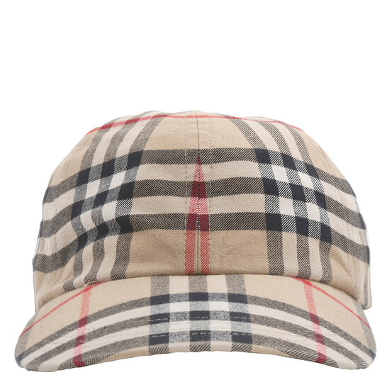 Burberry Archive Beige Check Woven Baseball Cap, Size X