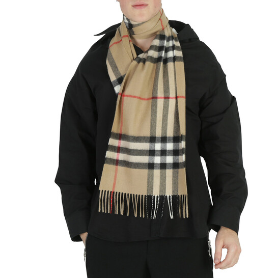 Burberry Archive Beige Giant Check Cashmere Scarf 8076576