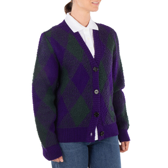 Burberrys 90s アーガイル ウール ニット セーター Argyle wool jacquard sweater in multicoloured - Burberry