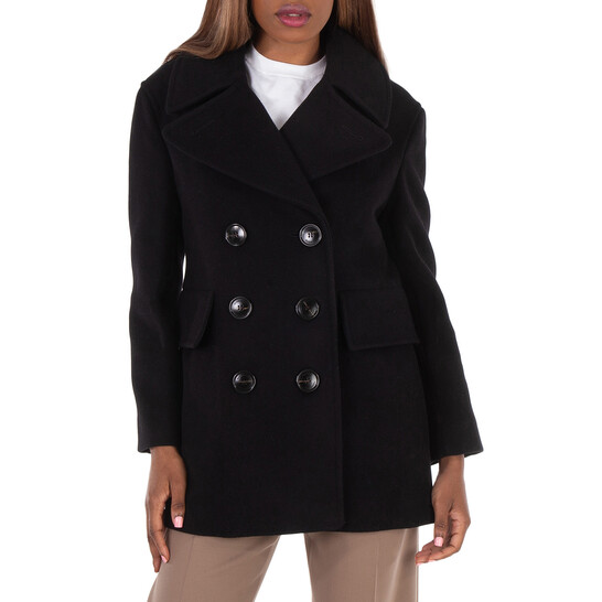 Burberry Ashwater Long-Sleeved Wool Peacoat, Brand Size 4