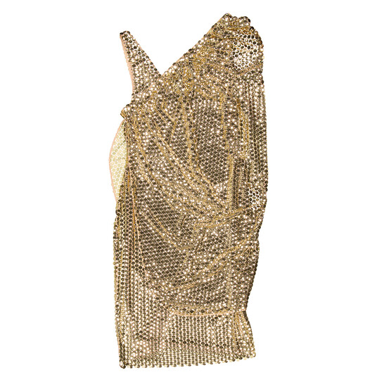 Burberry Asymmetric Mesh Dress with Metallic Paillette Embellishments, Brand Size 4 (US Size 2) - 546x546 Image #8