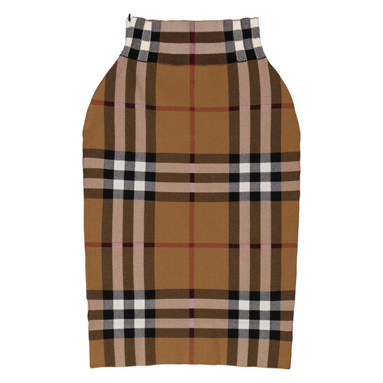 Burberry Birch Brown Check Jacquard Skirt, Size X-Small