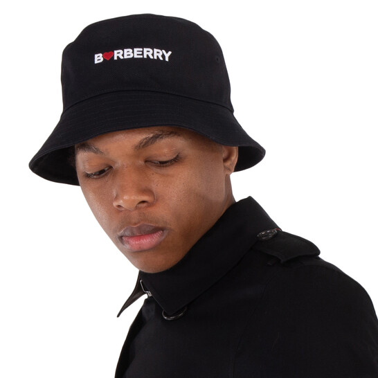 Burberry Black Canvas Logo Hat, Size Small 8072350 5045702235690