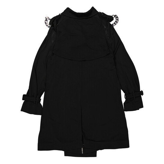 Burberry Black Deconstructed Crepe Trench Coat Dress, Brand