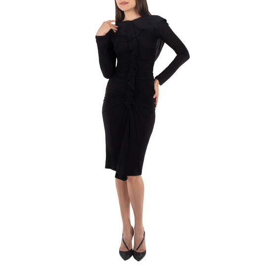 Burberry Black Edith Long-Sleeved Dress, Brand Size 4 (US