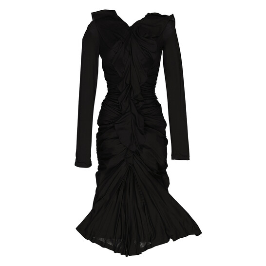 Burberry Black Edith Long-Sleeved Dress, Brand Size (US Size