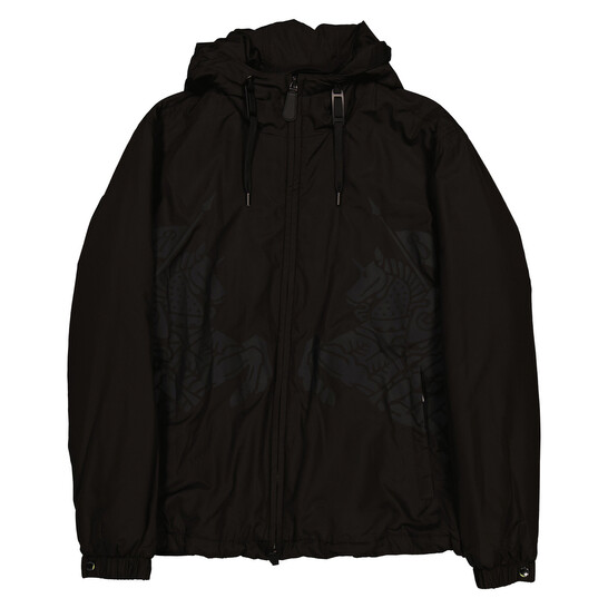 BURBERRY ブラック コーデュロイ　ジャンパー 2サイズ Burberry logo-print Oversized Windbreaker | Black | FARFETCH