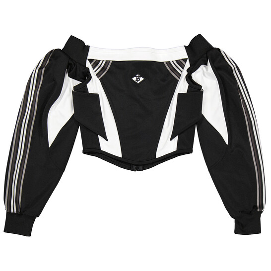 Burberry Black Jersey Off Shoulder Corset Top, Size Small