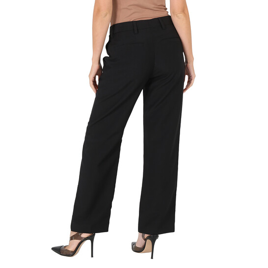 Burberry Black Pocket Detail Wool Mohair Tailored Trousers