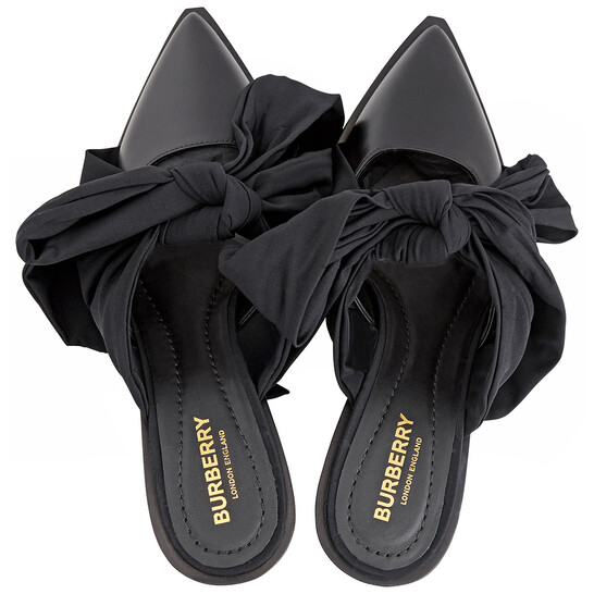 Burberry Black Synthetic Tillington Ankle-wrap Mules, Brand
