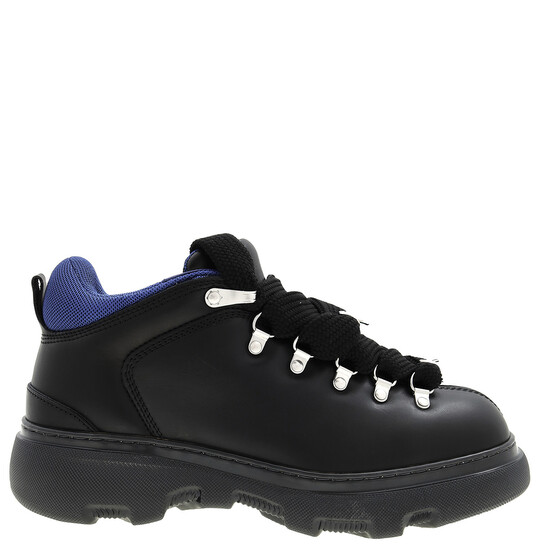 Burberry Black Trek-Style Leather Boots, Brand Size 40 ( US