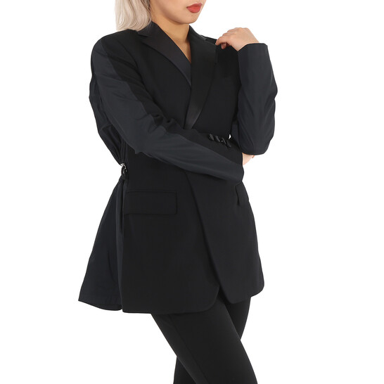 Burberry Black Wool And Taffeta Cut-out Back Tuxedo Jacket, Brand